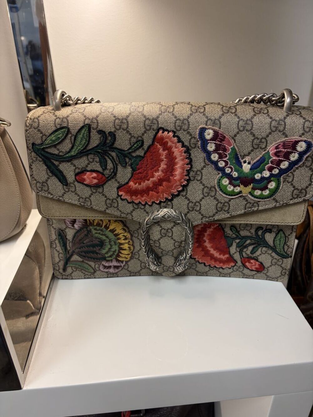 Gucci Dionysus Medium Embroidered GG Supreme Shoulder Bag